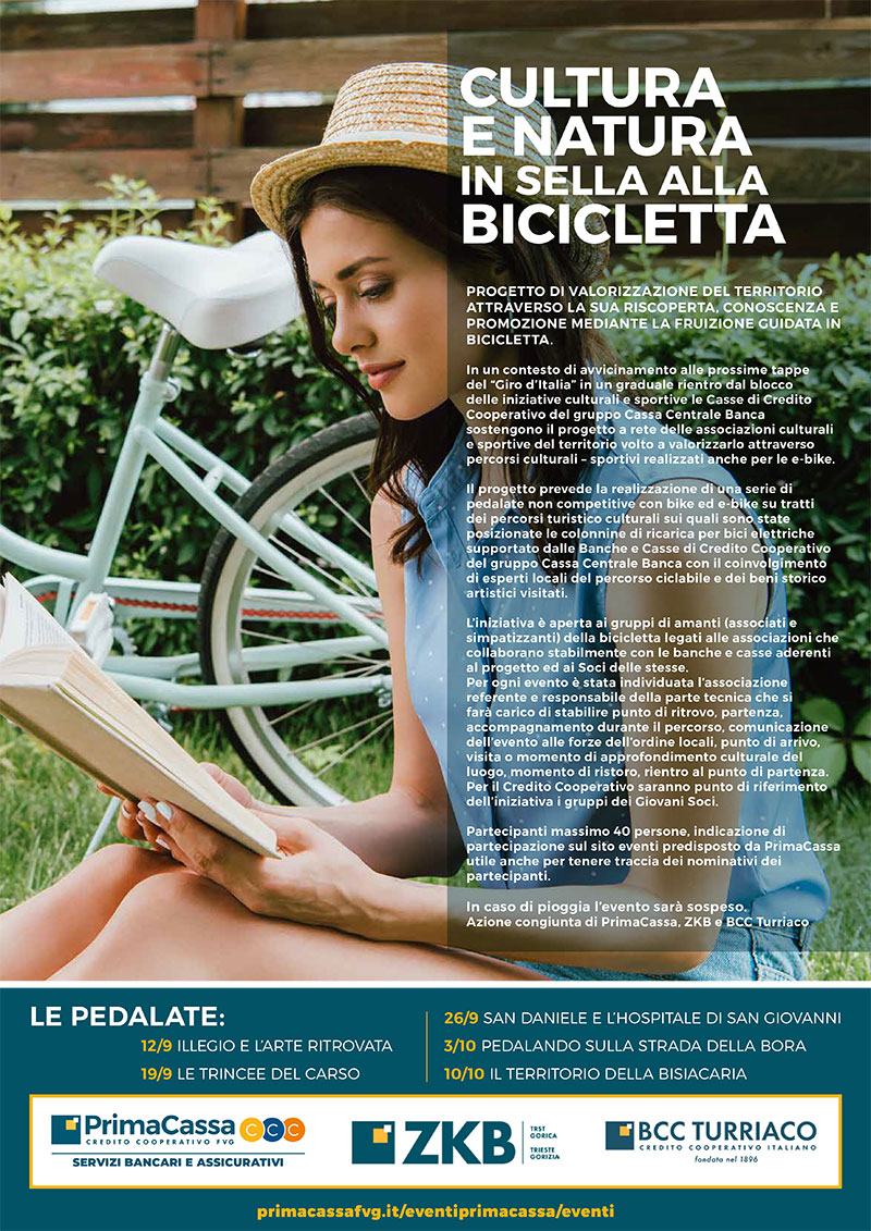 Locandina evento Cultura e natura, in sella alla bicicletta (10 10 2020)
